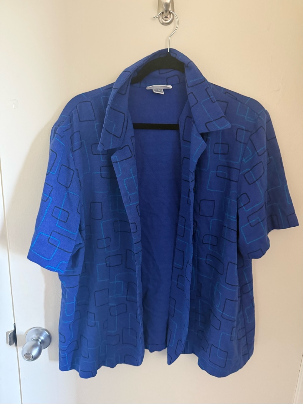 Rare Blue Geometric Button Down Shirt